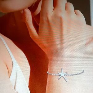 New 925‎ Starfish Bracelet White Fire Opal Sterling Silver Womens Or Girls New